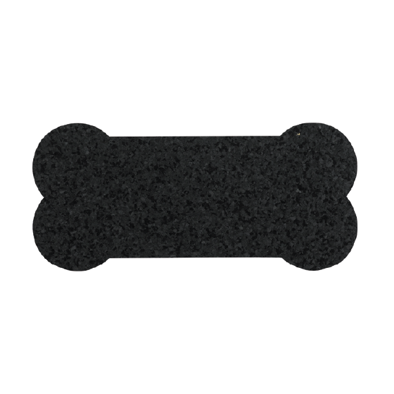 ORE Pet Skinny Bone Black Recycled Rubber Pet Placemat - Mutts & Co.