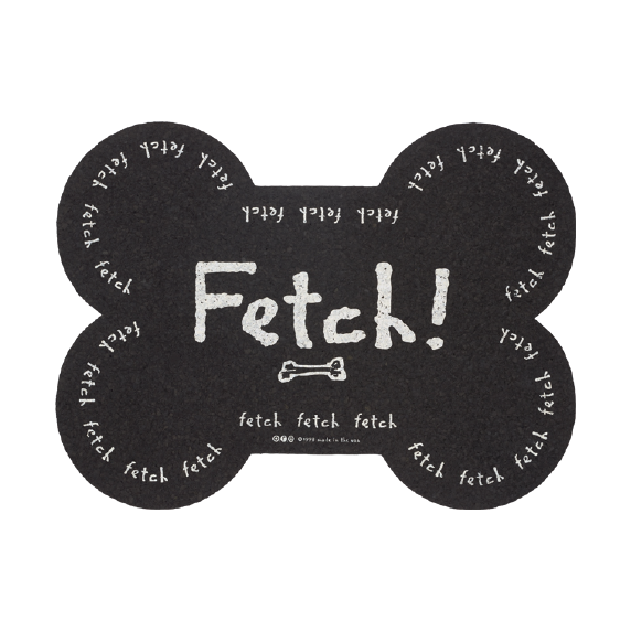 ORE Pet Mini Fetch Black Recycled Rubber Pet Placemat - Mutts & Co.