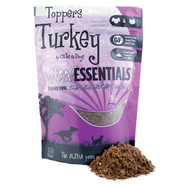 Vital Essentials Toppers Turkey Freeze-Dried Dog & Cat Food 6oz - Mutts & Co.