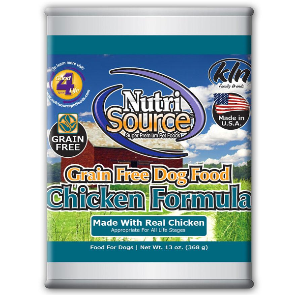 NutriSource Grain Free Chicken Formula Canned Dog Food 13 oz