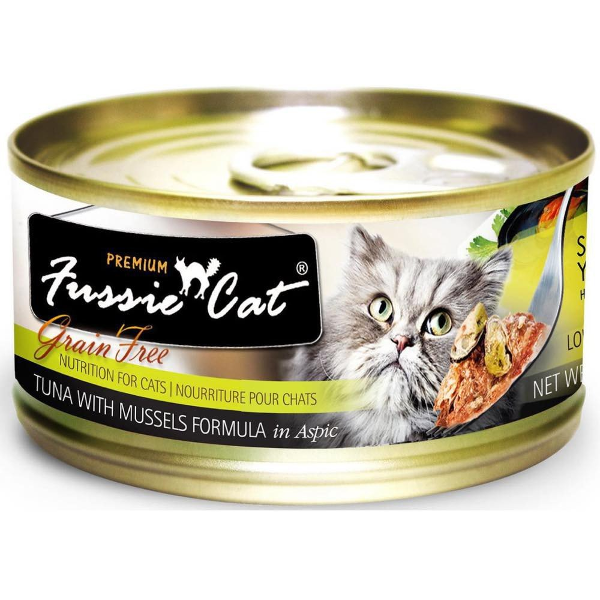 Fussie Cat Premium Tuna with Mussels Formula in Aspic Canned Cat Food, 2.82-oz - Mutts & Co.