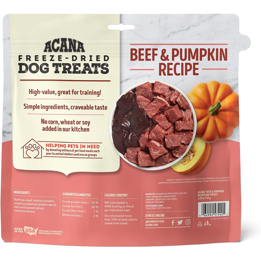 Acana Singles Freeze-Dried Beef & Pumpkin Dog Treats - Mutts & Co.