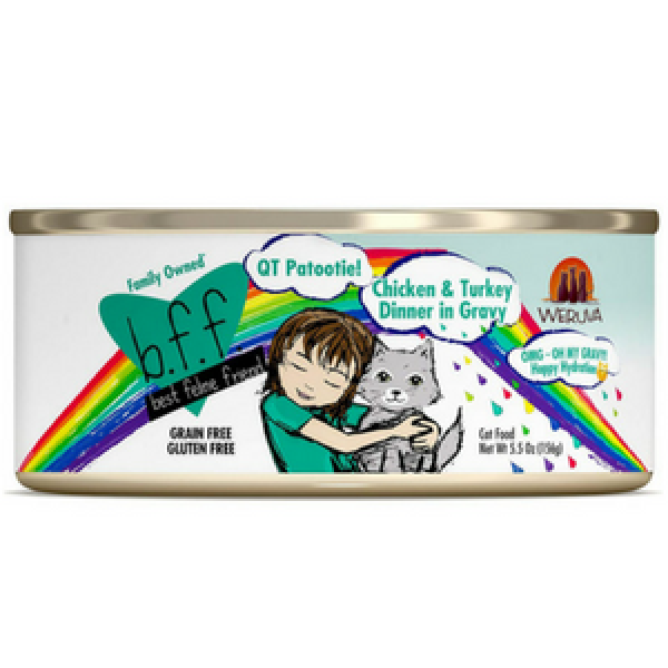 BFF OMG QT Patootie! Chicken & Turkey Dinner in Gravy Canned Cat Food - Mutts & Co.