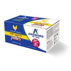 Answers Pet Food Detailed Formula Chicken Raw Frozen Dog Food 4lb 8oz Patties - Mutts & Co.