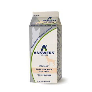Answers Pet Food Straight Pork Raw Frozen Dog Food 4 lbs - Mutts & Co.