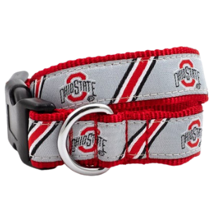 The License House OSU Gray Stripe Athletic Logo Dog Collar - Mutts & Co.