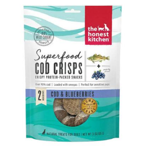 The Honest Kitchen Superfood Cod Crisps Cod & Blueberry Dehydrated Dog Treats, 3-oz - Mutts & Co.