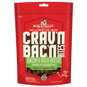 Stella & Chewy's Crav'n Bac'n Bites Bacon & Duck Recipe Dog Treats 8.25oz - Mutts & Co.