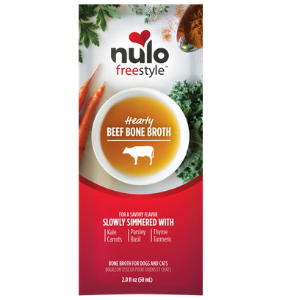 Nulo Freestyle Grain-Free Hearty Beef Bone Broth Dog & Cat Food Topper, 2 oz - Mutts & Co.