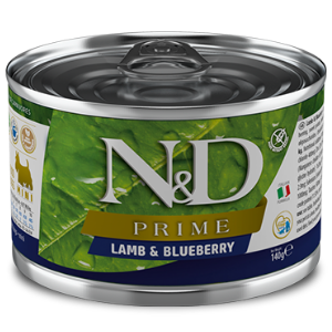 Farmina Natural & Delicious Prime Mini Lamb & Blueberry Canned Dog Food, 4.9 oz - Mutts & Co.