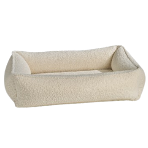 Bowsers Urban Lounger Dog Bed Ivory Sheepskin - Mutts & Co.