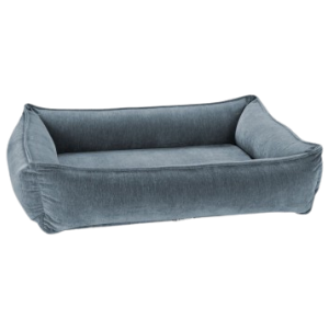 Bowsers Urban Lounger Dog Bed Microvelvet Mineral - Mutts & Co.