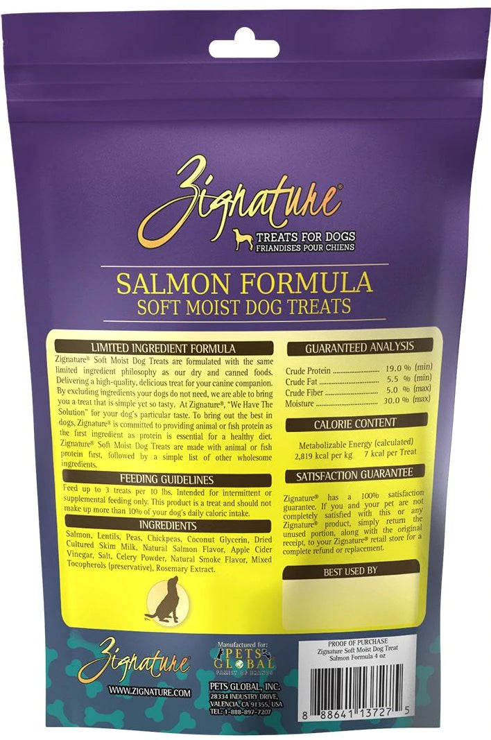 Zignature Salmon Formula Soft & Chewy Dog Treats 4 oz - Mutts & Co.