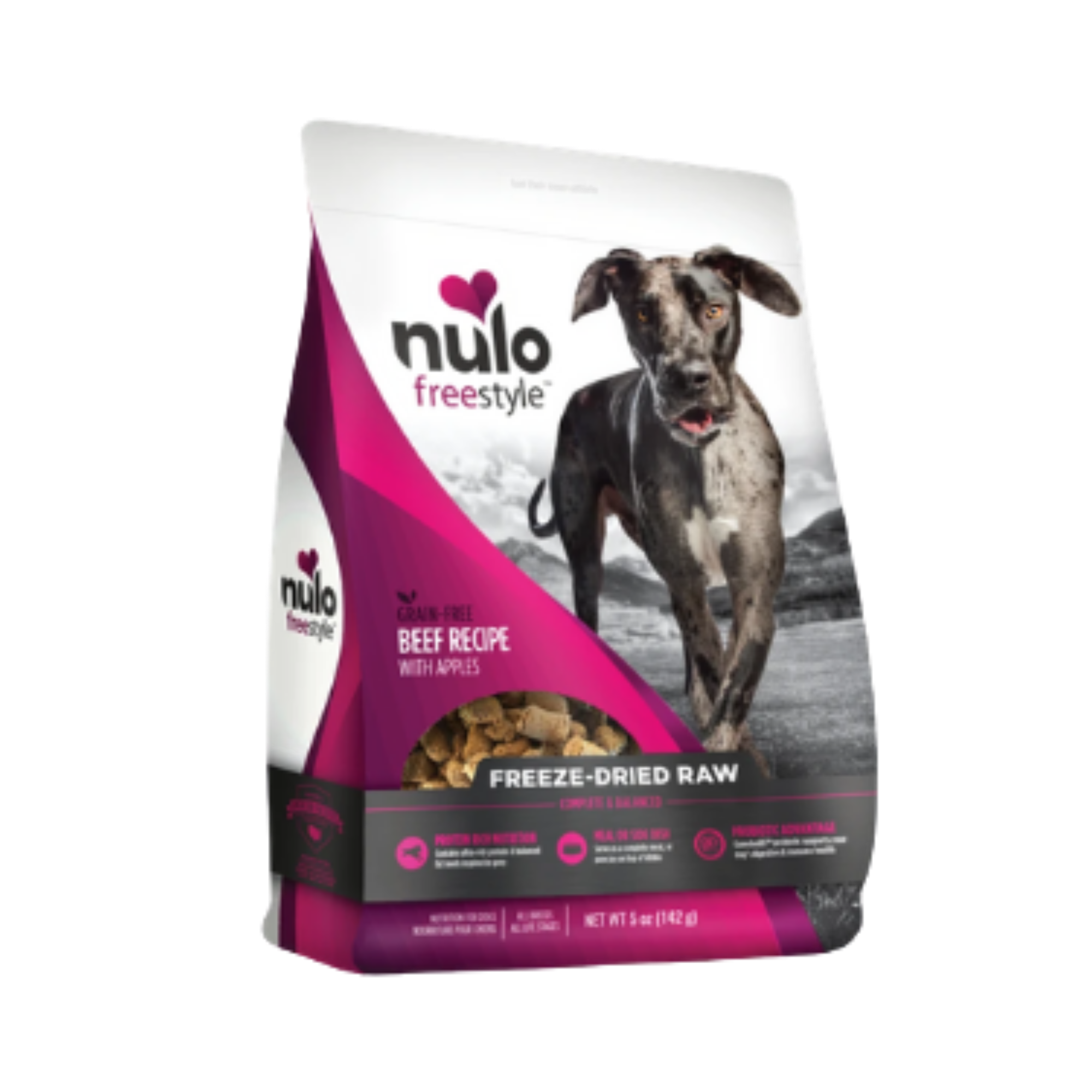 Nulo Freestyle Grain Free Beef with Apples Recipe Freeze Dried Dog Foo