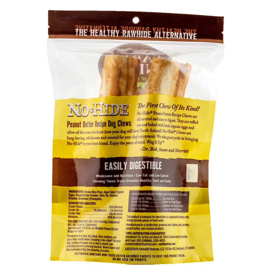 Earth Animal No-Hide Peanut Butter Chew 2PK - Mutts & Co.
