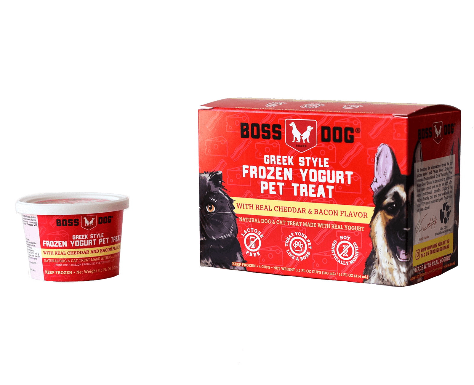 Boss Dog Frozen Greek Yogurt Bacon & Cheddar - Mutts & Co.