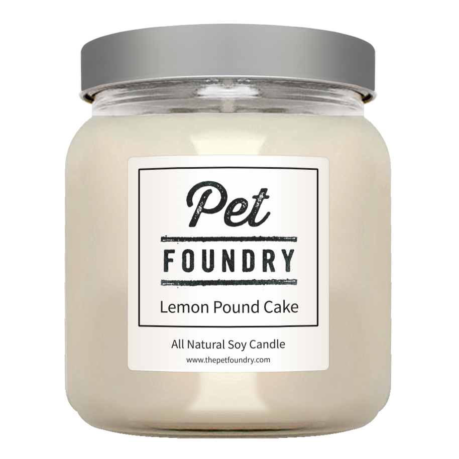 The Pet Foundry Double Wick Soy Candle Lemon Pound Cake 22 oz - Mutts & Co.