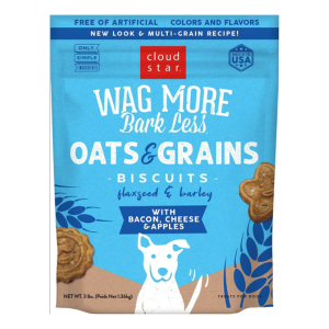 Cloud Star Wag More Bark Less Oats & Grains Biscuits with Bacon, Cheese & Apples Dog Treats - Mutts & Co.