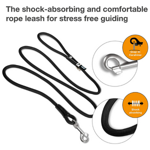 Curli Stretch Comfort Leash Black - Mutts & Co.