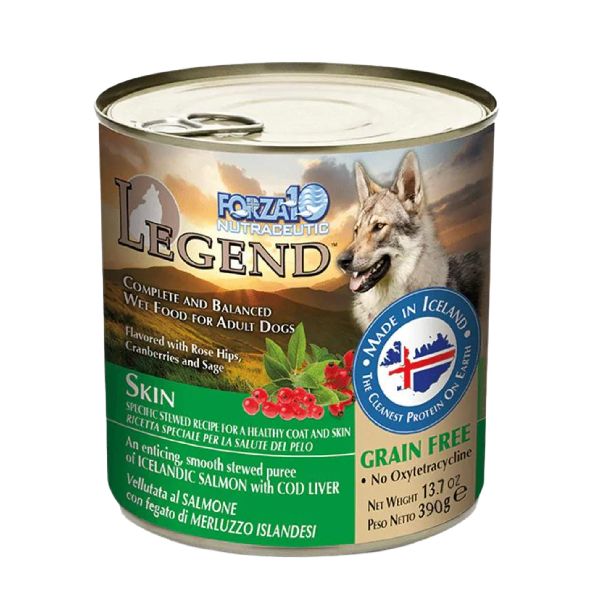 Forza10 Nutraceutic Legend Skin Icelandic Fish Recipe Grain-Free Canned Dog Food 13.7-oz can - Mutts & Co.