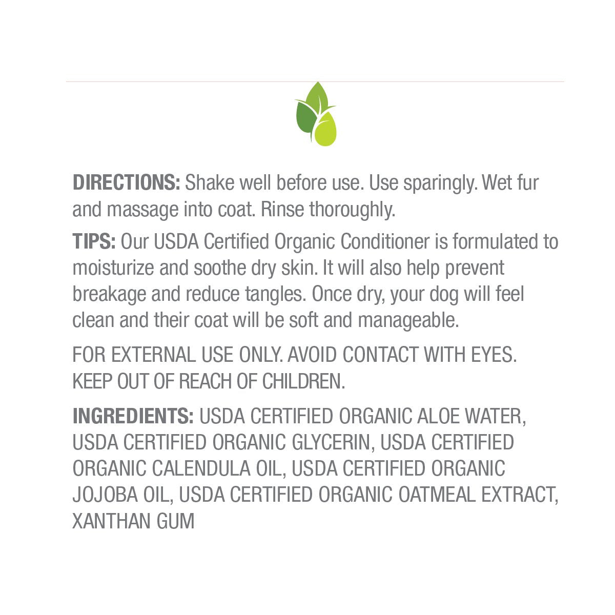 Pure and Natural Pet Fragrance Free Hypo-Allergenic Rinse Out Conditioner - Mutts & Co.