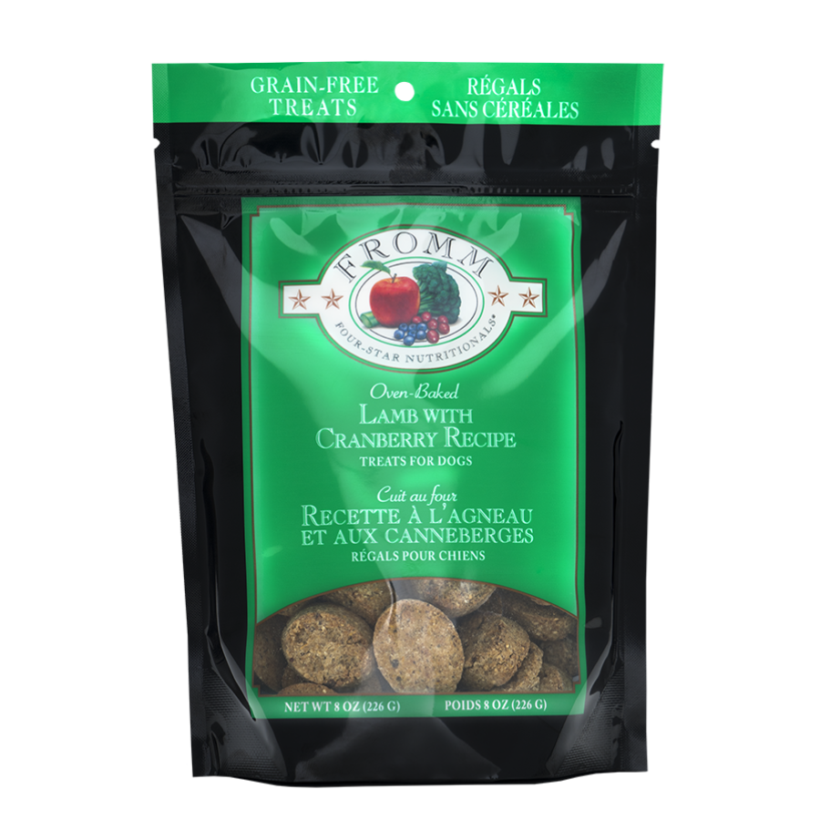 Fromm Four-Star Nutritionals Grain-Free Lamb with Cranberry Recipe Dog Treats, 8-oz bag - Mutts & Co.
