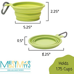 Messy Mutts Collapsible Bowl Green - Mutts & Co.