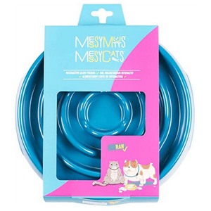 Messy Mutts Interactive Slow Feeder Dog & Cat Bowl Blue - Mutts & Co.