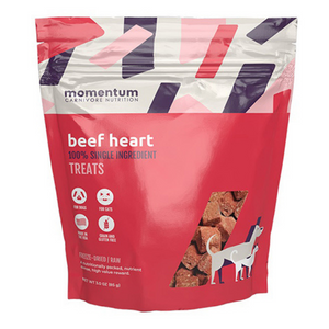 Momentum Freeze-Dried Beef Heart Dog and Cat Treat 3oz - Mutts & Co.
