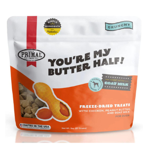Primal You're My Butter Half Freeze-Dried Chicken, Peanut Butter & Goat Milk Dog Treats 2 oz - Mutts & Co.