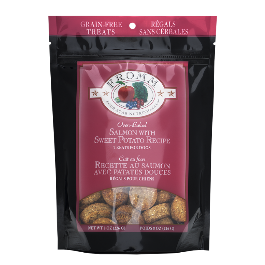 Fromm Four-Star Nutritionals Grain-Free Salmon with Sweet Potato Recipe Dog Treats, 8-oz bag - Mutts & Co.