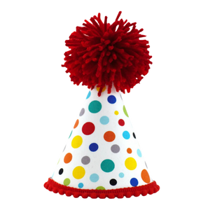 Pup Party Hats White Dots Party Hat for Dogs and Cats - Mutts & Co.