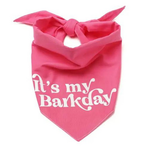 The Paws It's My BarkDay Dog Bandana Pink - Mutts & Co.