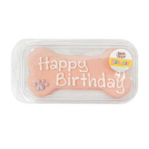 Bosco & Roxy's Prepackaged Happy Birthday Bone 6" Pink Dog Treats - Mutts & Co.