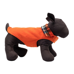 The Worthy Dog Fargo Fleece Reversible Jacket Orange/Navy - Mutts & Co.