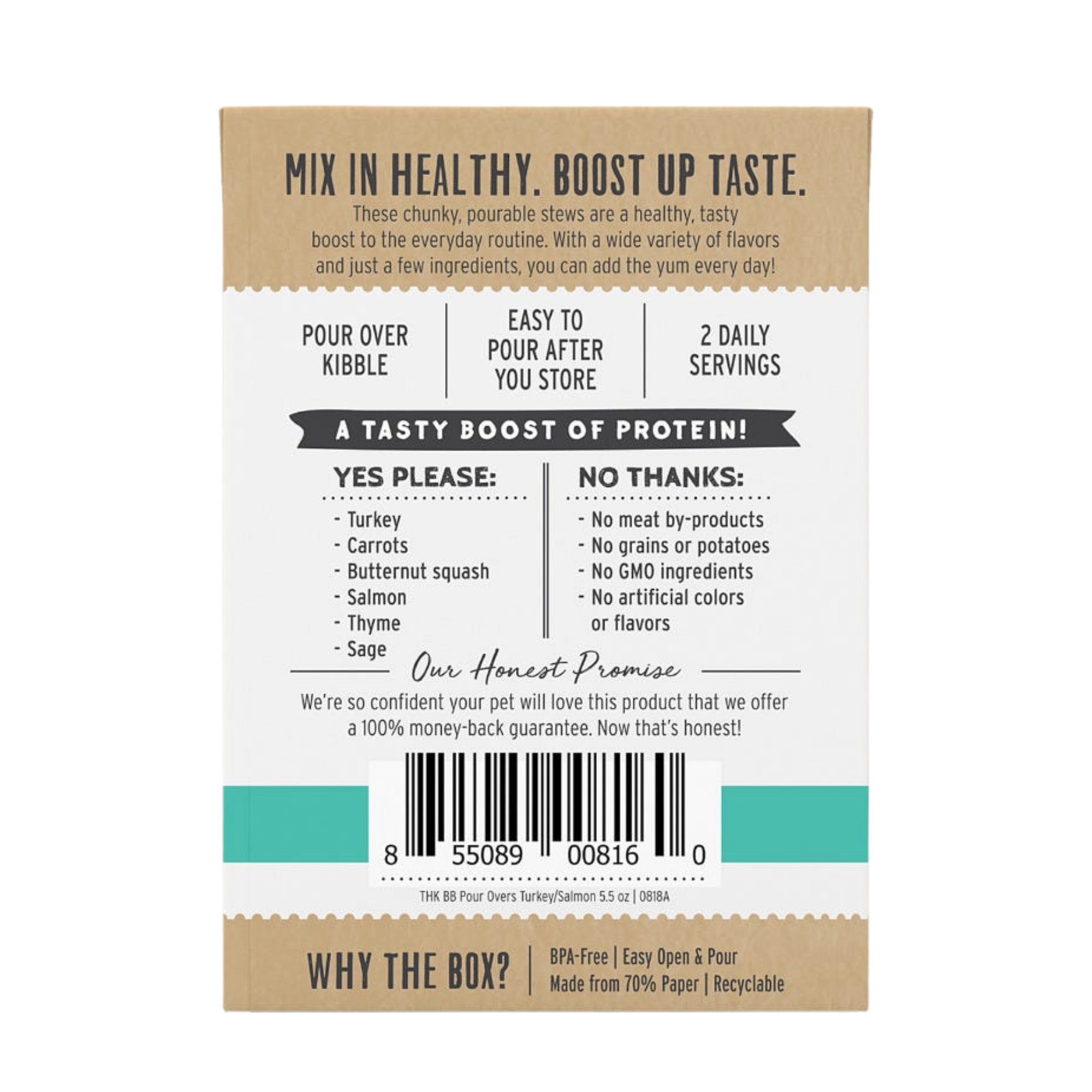 The Honest Kitchen Bone Broth Pour Overs Turkey & Salmon Stew 5.5 oz - Mutts & Co.