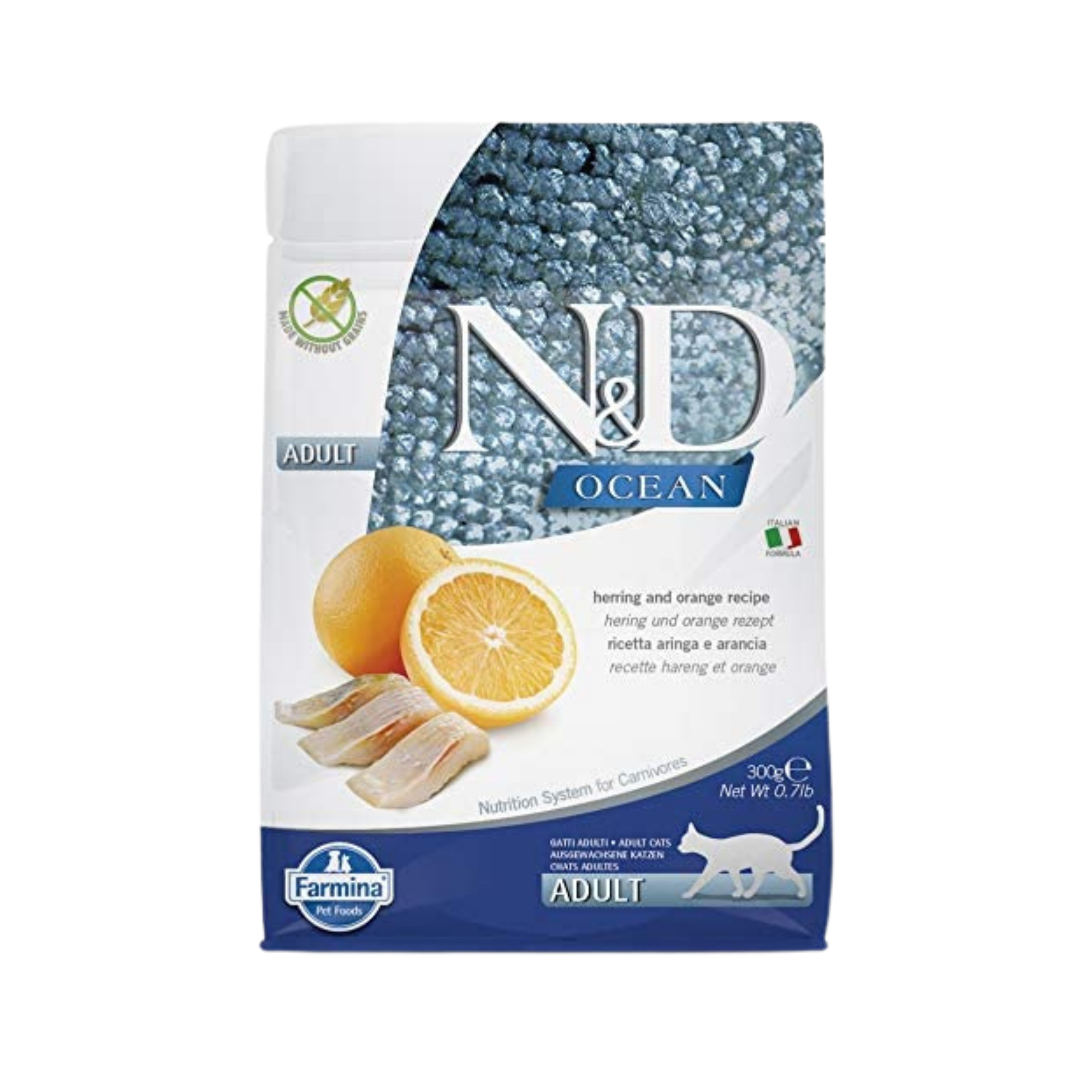 Farmina Natural & Delicious Wild Herring Grain-Free Formula Dry Cat Food 11 lbs - Mutts & Co.