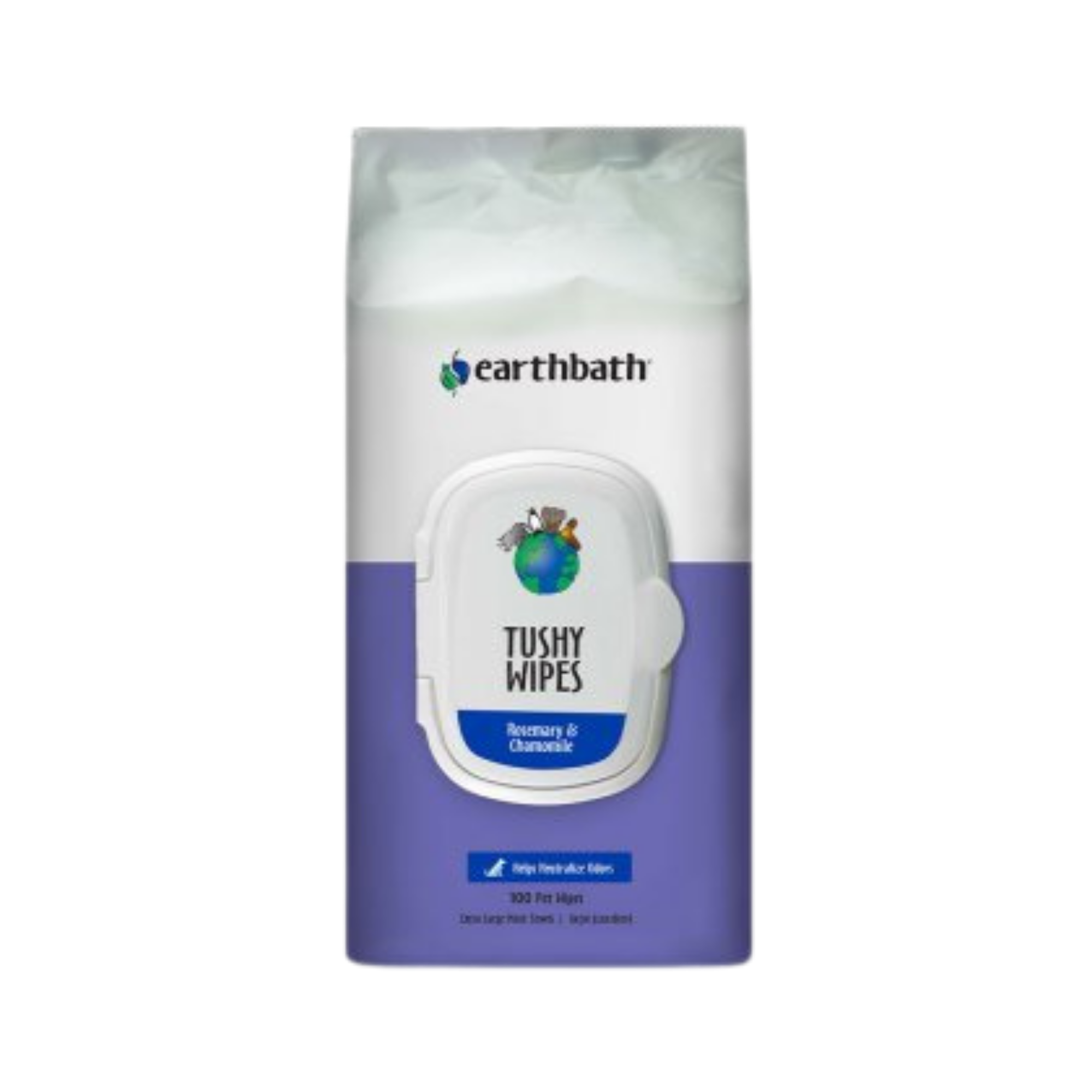 Earthbath® Tushy Wipes, Rosemary & Chamomile Odor-Eating Enzymes & Baking Soda - Mutts & Co.