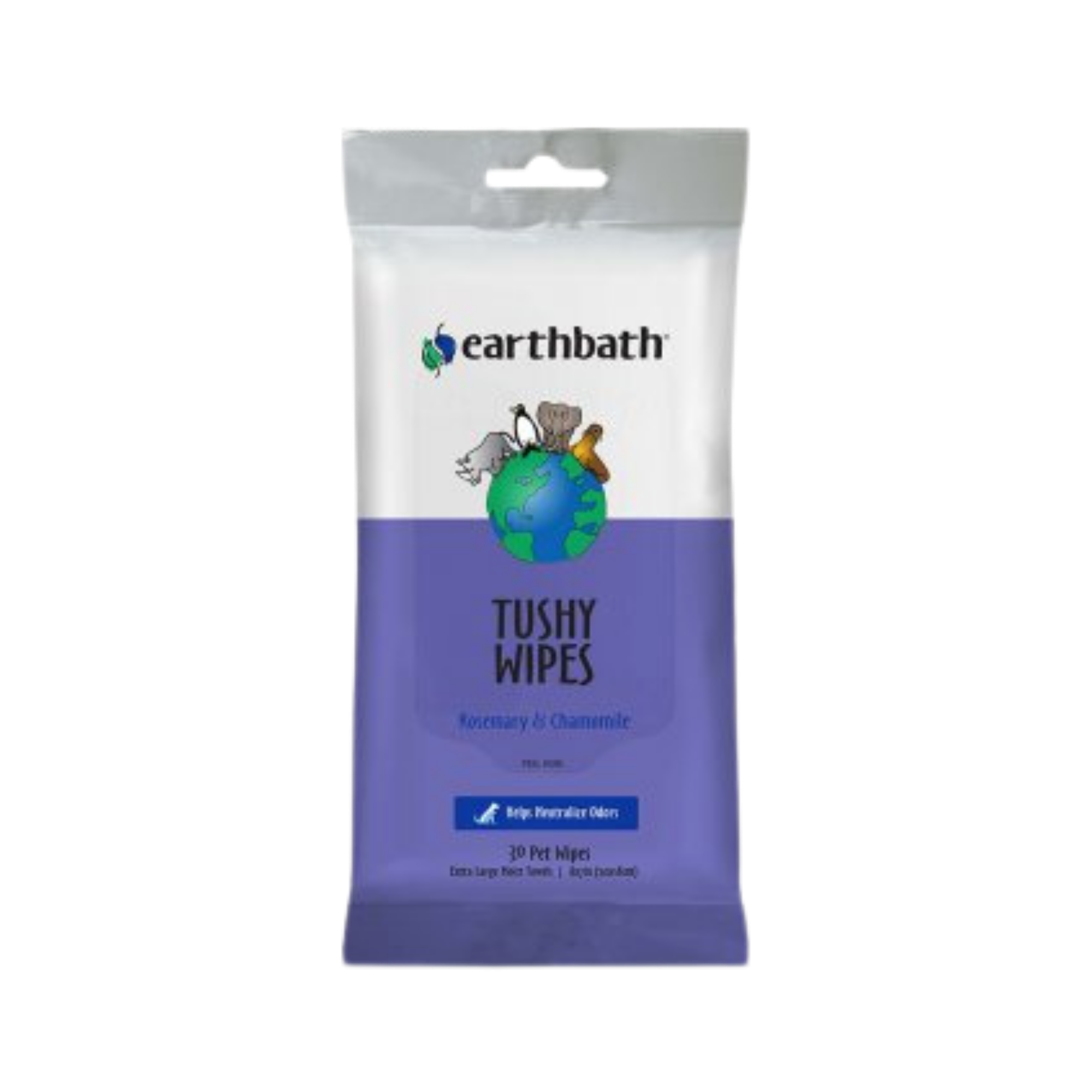 Earthbath® Tushy Wipes, Rosemary & Chamomile Odor-Eating Enzymes & Baking Soda - Mutts & Co.