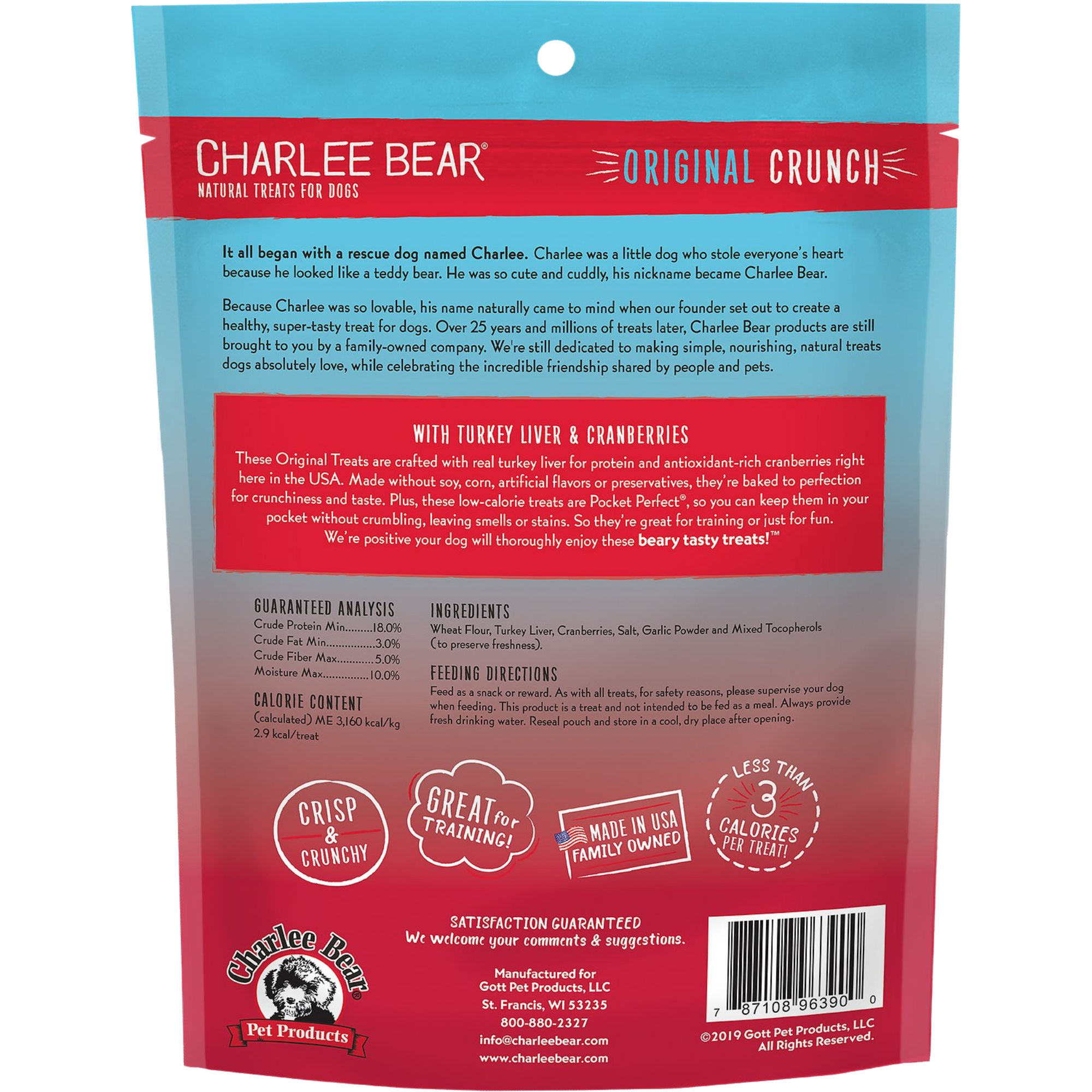 Charlee Bear Turkey Liver & Cranberries Flavor Dog Treats, 16-oz bag - Mutts & Co.