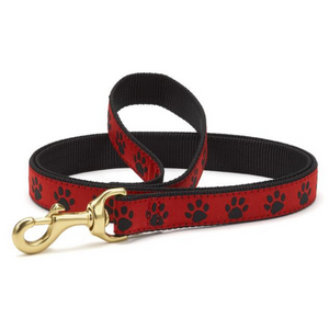 Up Country Red And Black Paw Dog Lead - Mutts & Co.