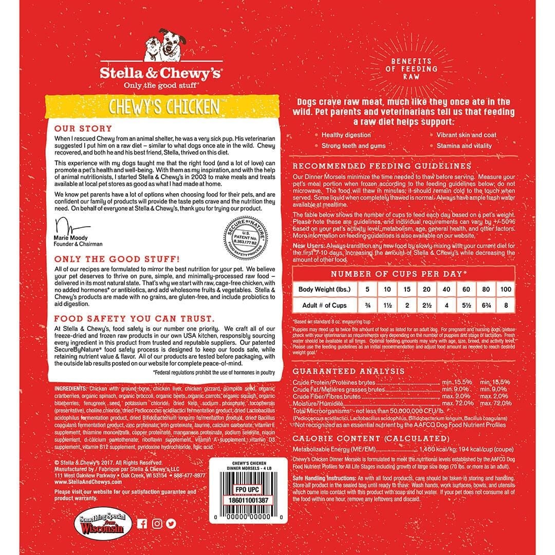 Stella & Chewy's Raw Frozen Chewy's Chicken Dinner Morsels Dog Food - Mutts & Co.