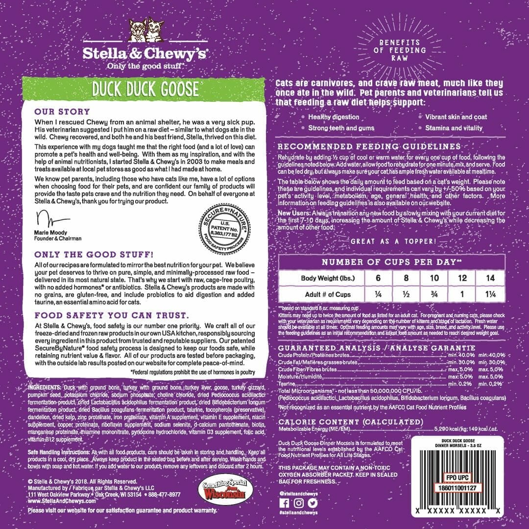 Stella & Chewy's Duck Duck Goose Dinner Freeze-Dried Cat Food - Mutts & Co.