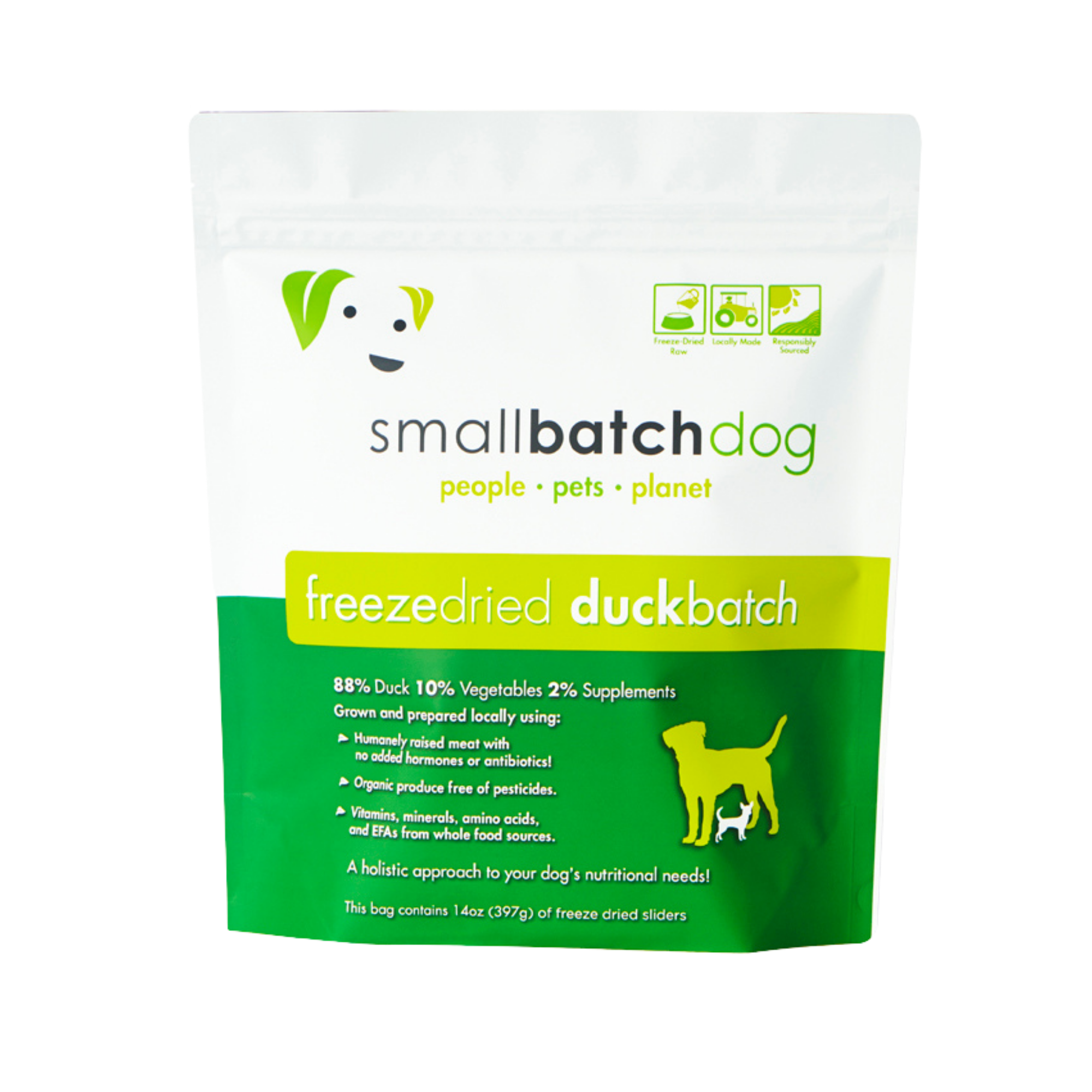 Small Batch Freeze Dried Duck Sliders Dog Food, 14 oz - Mutts & Co.