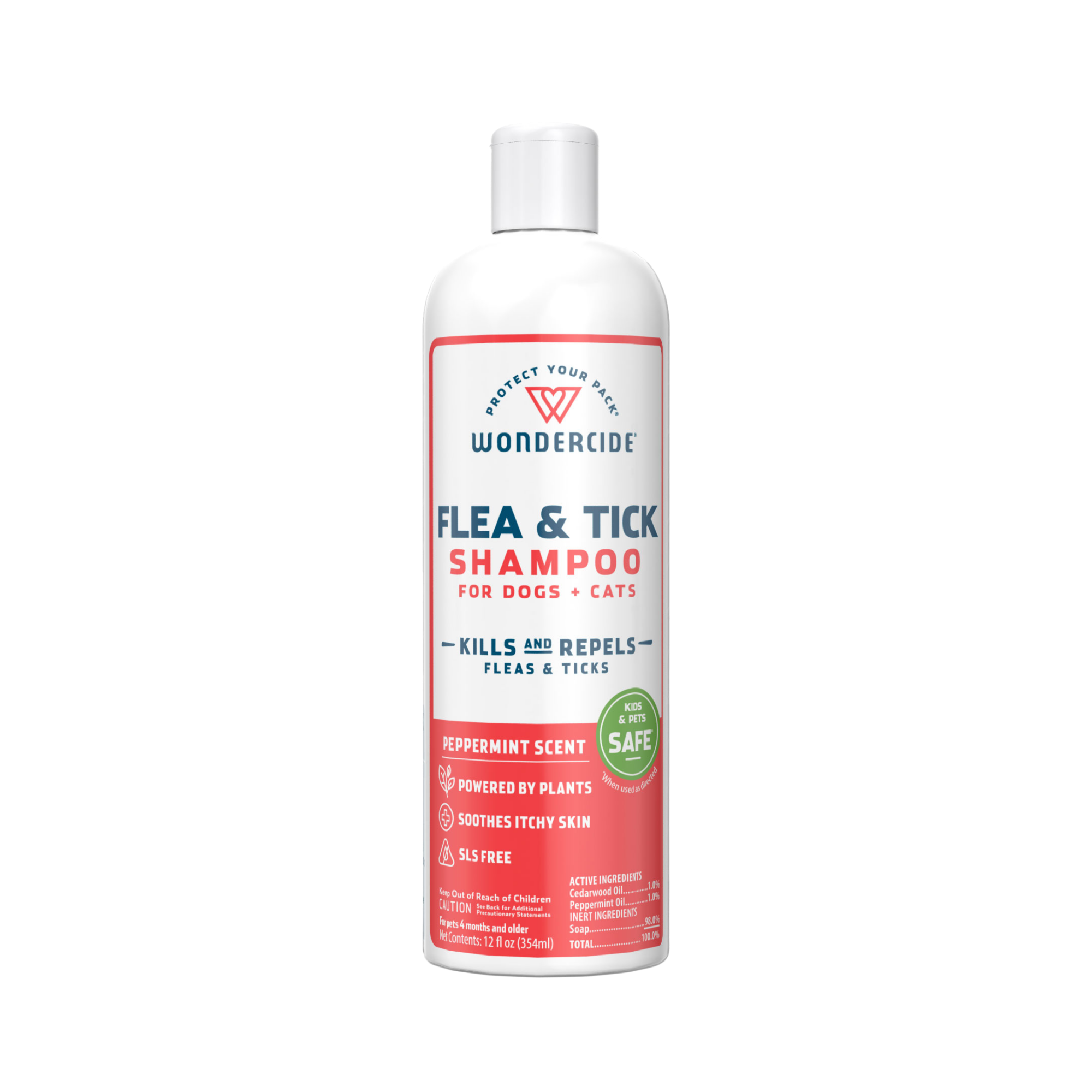 Wondercide peppermint Flea & Tick 12oz Liquid Shampoo For Dogs & cats - Mutts & Co.