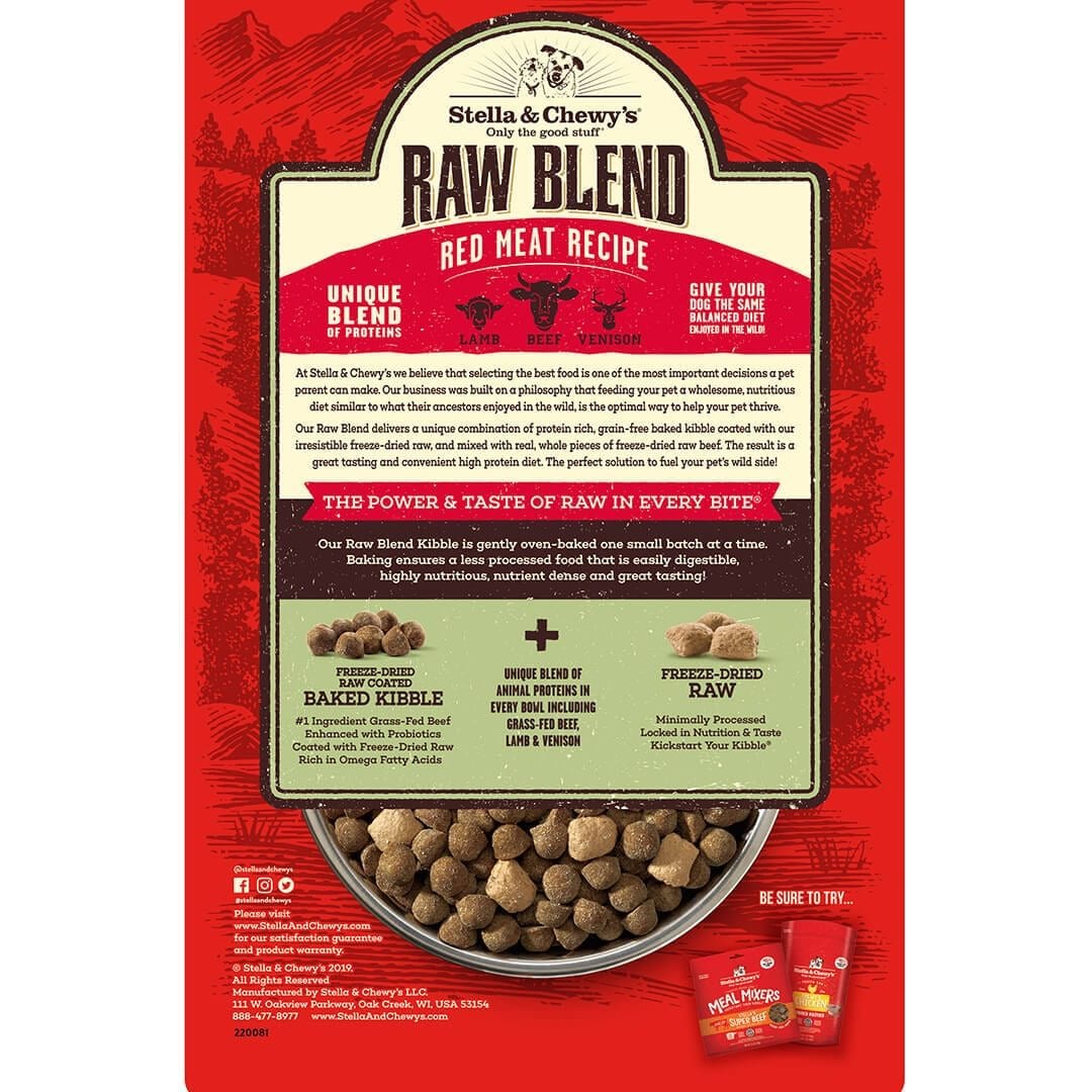Stella & Chewy's Red Meat Recipe Raw Blend Baked Kibble Dog Food - Mutts & Co.