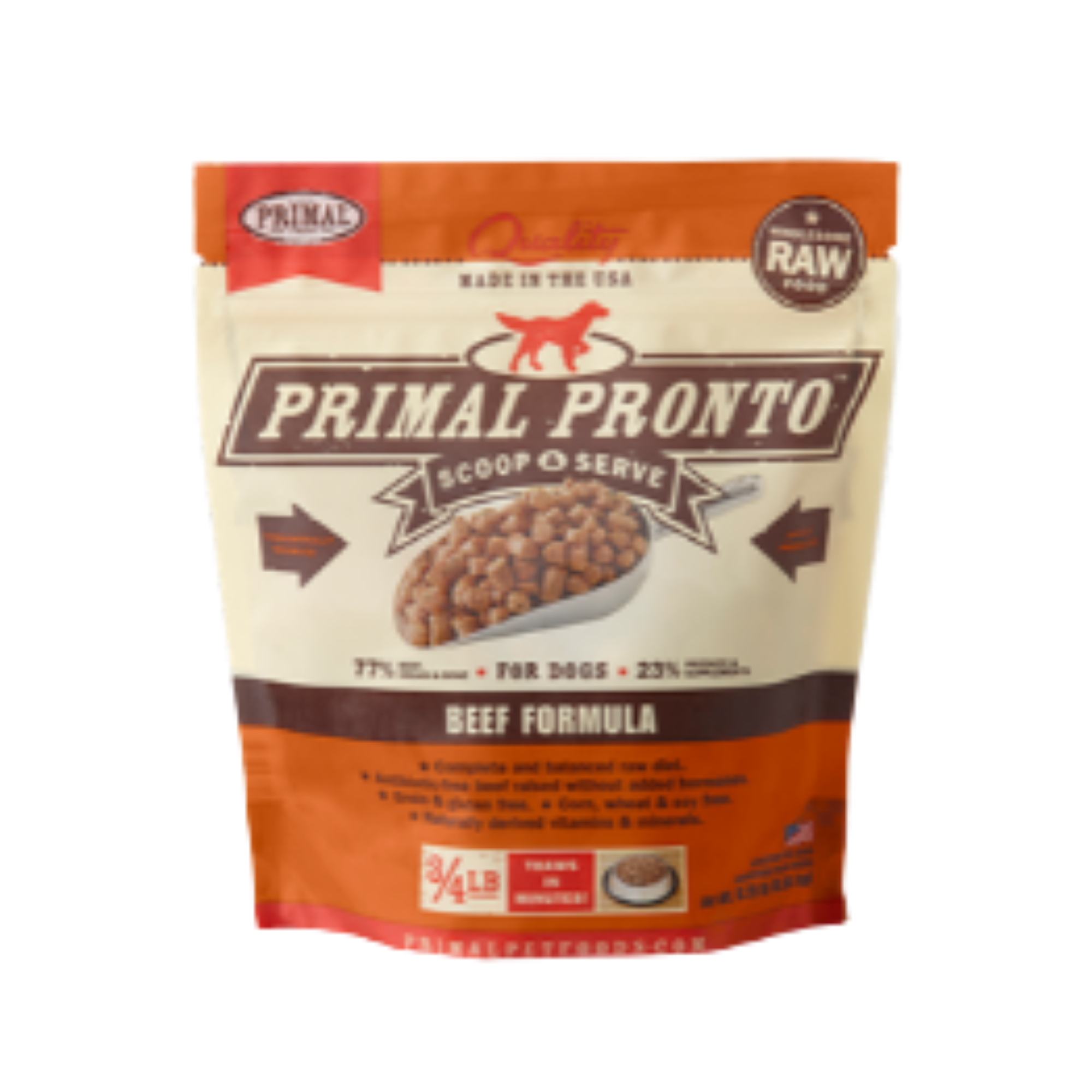 Primal Pronto Trial Size Beef Formula Raw Frozen Dog Food 12oz