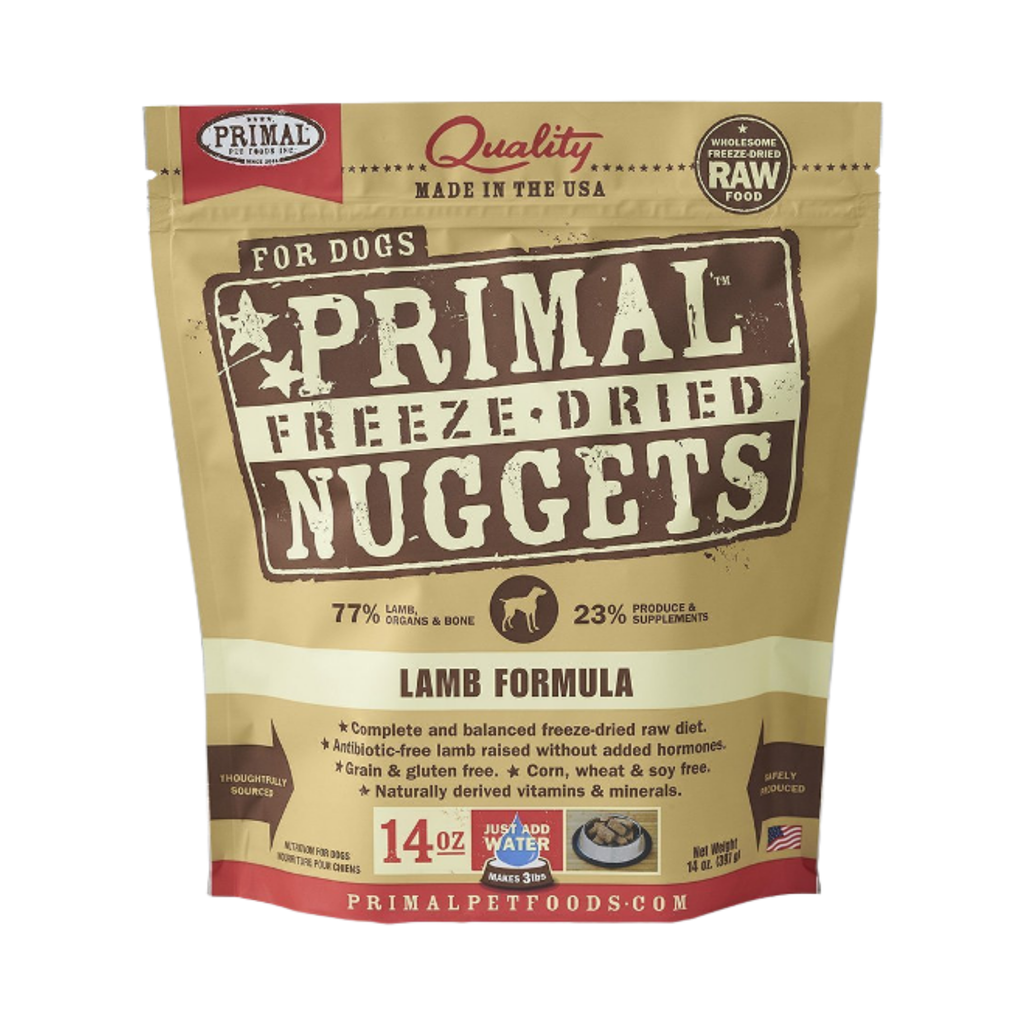 Primal Nuggets Lamb Formula Freeze-Dried Dog Food - Mutts & Co.