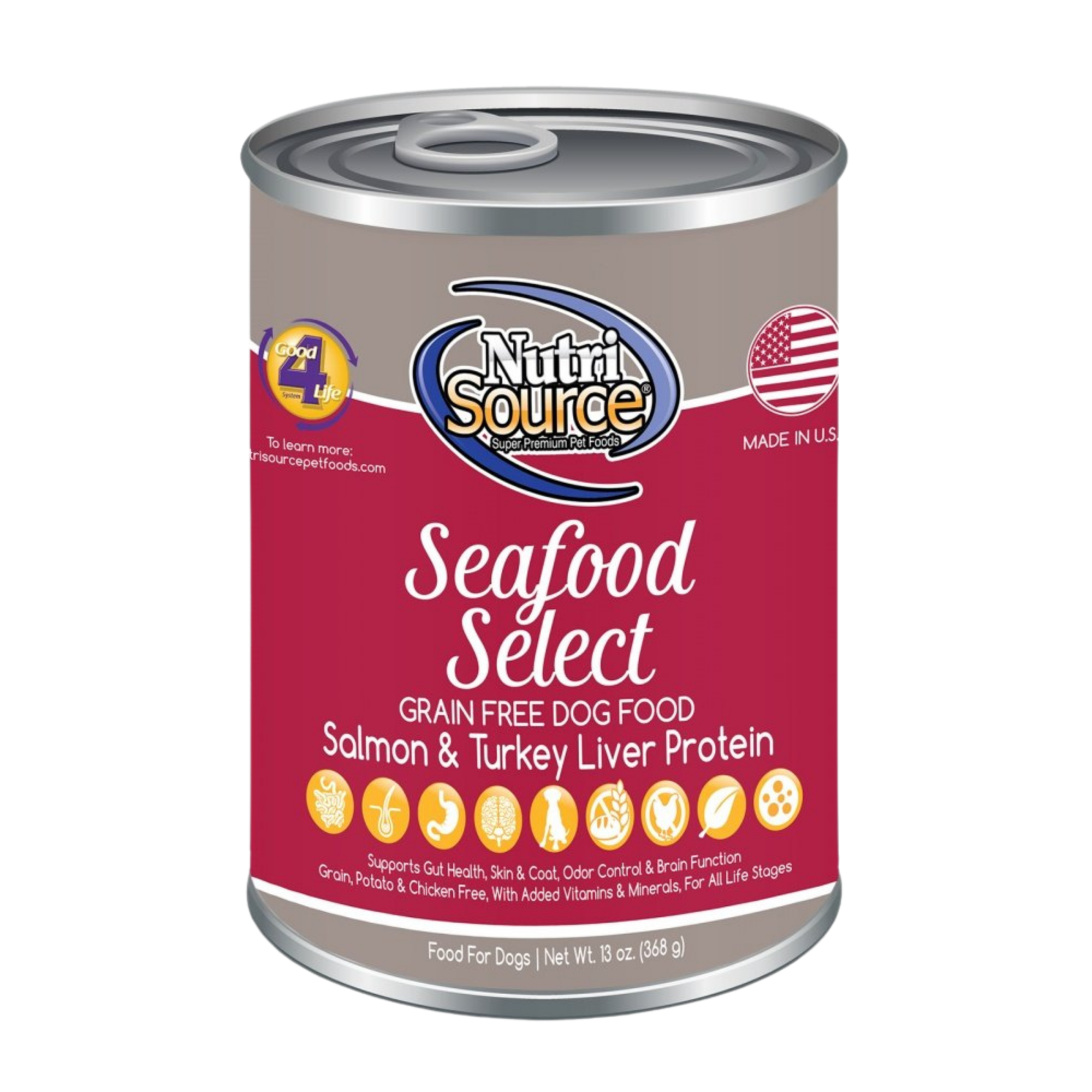 NutriSource Grain-Free Seafood Select Formula Canned Dog Food 13-oz - Mutts & Co.