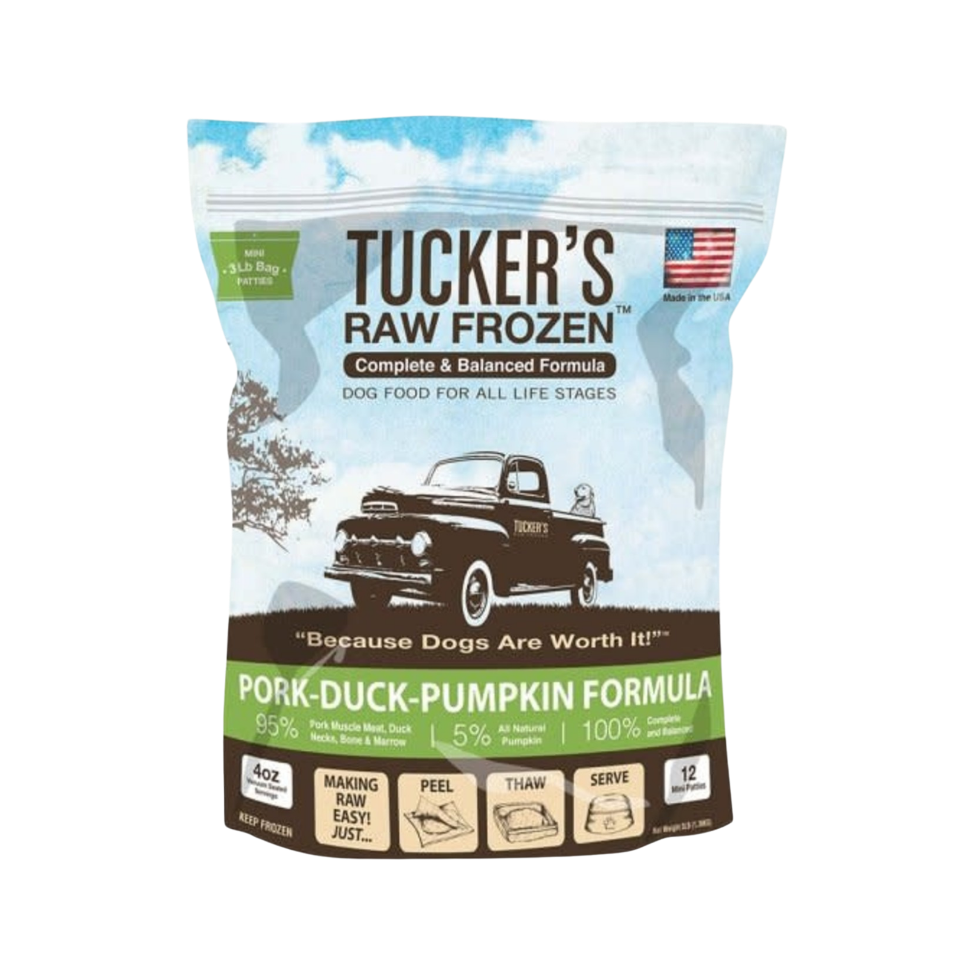 Tucker s Raw Frozen Pork Duck Pumpkin Formula Food for Dogs